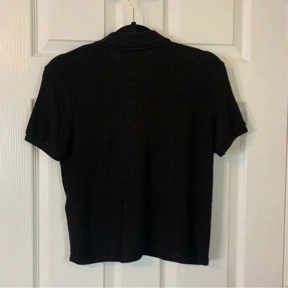 Zara Black Short Sleeve Cropped Polo Shirt, size S - Picture 6 of 7